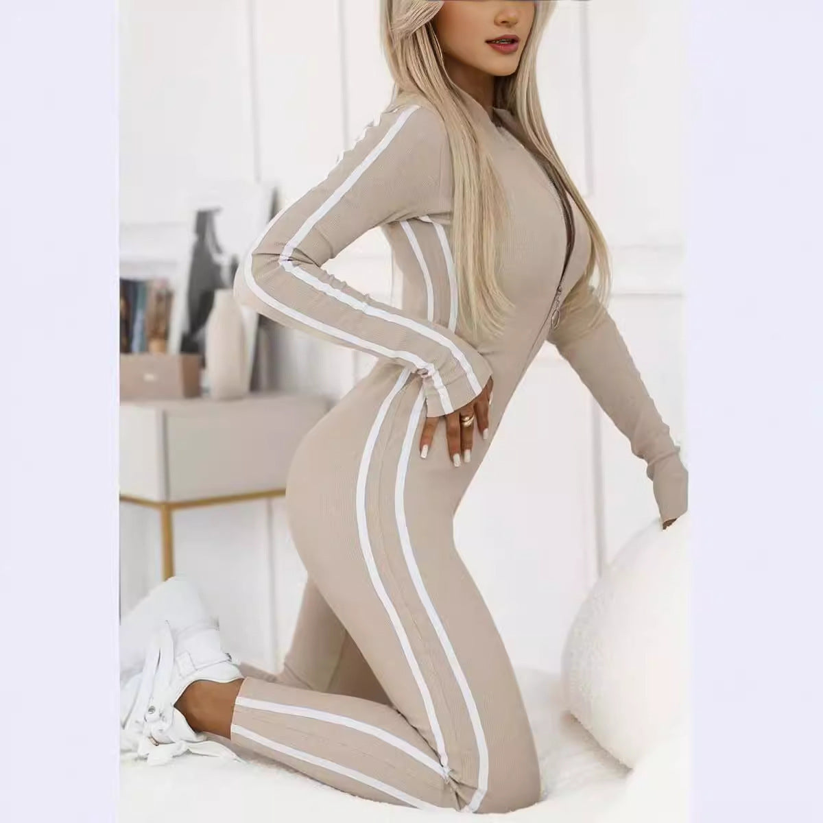 Women's Slim Striped Jumpsuit